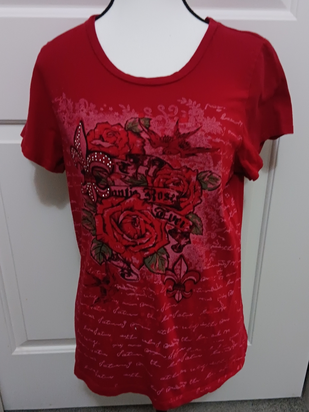 Max Rave Red Floral Graphic Short Sleeve Tee